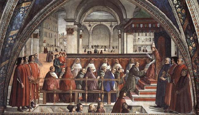 Domenicho Ghirlandaio Bestatigung der Ordensregel der Franziskaner oil painting image